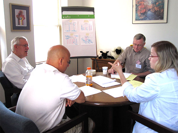 Group in a mediation session